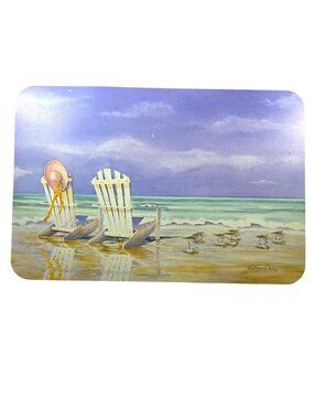 Set Of two Placemats Beach Coast Vacation Shore Ocean nautical Kathleen Denis